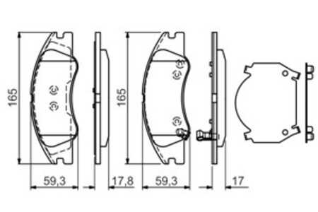 Bromsbeläggsats, Framaxel, kia cerato halvkombi i, cerato sedan i, 2FA2058101, 58101 2FA10, 58101 2FA20, 58101 2FA21