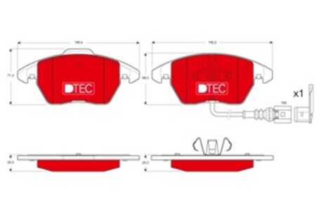 Bromsbeläggsats, Framaxel, audi,seat,skoda,vw, 1K0 615 106 AL, 1K0 698 151 C, 1K0 698 151 E, 1K0 698 151 L, 1K0 698 151, 1TD 69