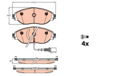 Bromsbeläggsats, Framaxel, audi,cupra,seat,skoda,vw, 5Q0 698 151 AG, 5Q0 698 151 G, 5Q0 698 151 K, 8V0 698 151 C