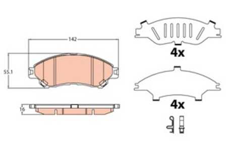 Bromsbeläggsats, Framaxel, suzuki sx4 s-cross, vitara, 55810-61M00