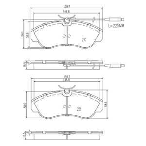 Bromsbeläggsats, Framaxel, citroën,fiat,peugeot, 4251 18, 4251 19, 4251.18, 4251.19, 425118, 4254 52, 4254.52, 71752993, 717709