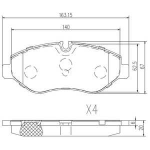 Bromsbeläggsats, Framaxel, mercedes-benz,vw, 004 420 67 20, 004 420 83 20, 005 420 21 20, 005 420 52 20, 005 420 70 20, 006 420