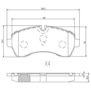 Bromsbeläggsats, Framaxel, mercedes-benz,vw, 004 420 68 20, 004 420 82 20, 004420822027, 005 420 53 20, 2E0 698 151 A, 2E0 698 