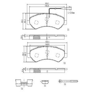 Bromsbeläggsats, Framaxel, citroën,fiat,peugeot, 16 078 789 80, 16 118 392 80, 1607878980, 1611839280, 4253 73, 4253 74, 4253 7