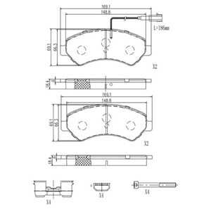 Bromsbeläggsats, Framaxel, citroën,fiat,peugeot, 16 078 789 80, 16 124 336 80, 16 124 337 80, 1607878980, 1612433680, 161243378