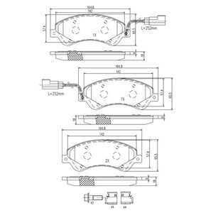 Bromsbeläggsats, Framaxel, ford transit buss, transit flak/chassi, transit skåp, transit tourneo buss, 1371403, 1433954, 153442