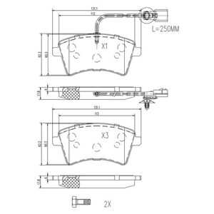 Bromsbeläggsats, Framaxel, renault kangoo / grand kangoo ii, kangoo be bop, kangoo express, 41 06 056 49R, 77 01 210 174