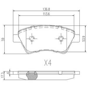 Bromsbeläggsats, Framaxel, renault, 41 06 012 41R, 41 06 087 13R, 77 01 206 044, 77 01 207 184, 77 01 207 672, 77 01 208 122, 7