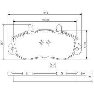 Bromsbeläggsats, Framaxel, opel,renault,vauxhall, 16 05 979, 44 04 777, 45 02 797, 4501 150, 77 01 205 294, 77 01 206 369, 77 0