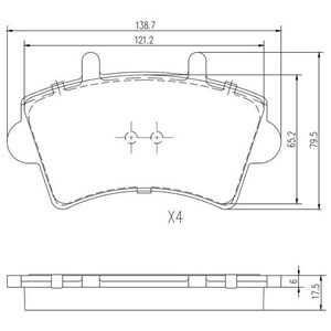 Bromsbeläggsats, Framaxel, nissan,opel,renault,vauxhall, 1605 980, 41060-00-QAD, 44 04 585, 4402 993, 77 01 206 672, 77 01 206 