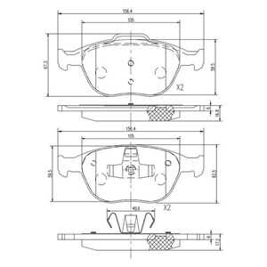 Bromsbeläggsats, Framaxel, ford focus i, focus turnier i, tourneo connect, transit connect, 1101 462, 1101 463, 1101 464, 1128 