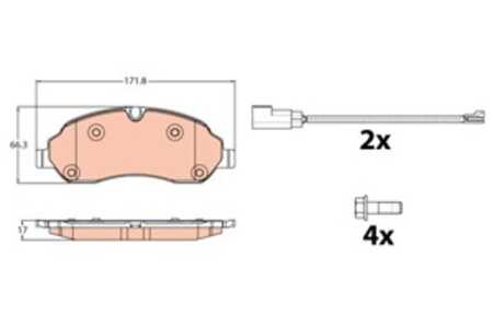 Bromsbeläggsats, Framaxel, ford, 1824121, 1829400, 1840479, BK31-2K021-AA, BK31-2K021-AB, BK31-2K021-AC