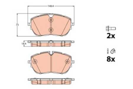 Bromsbeläggsats, Framaxel, peugeot 308 ii, 308 sw ii, 508 ii, 508 sw ii, 16 123 730 80