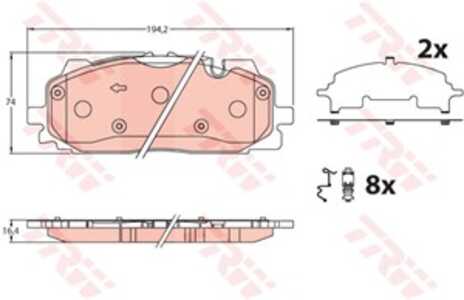 Bromsbeläggsats, Framaxel, audi, 4M0 698 151 AP, 4M0 698 151 H, 8W0 698 151 N