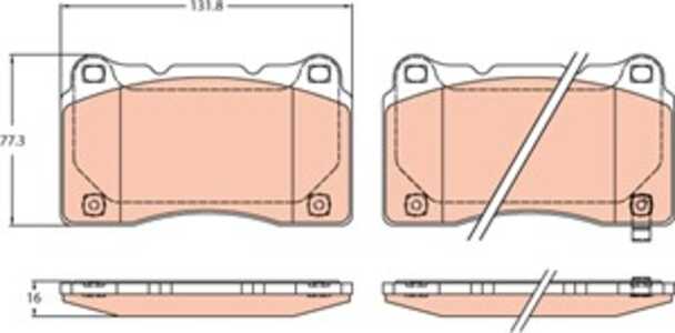 Bromsbeläggsats, Framaxel, honda civic halvkombi x, 45022-TGH-A01