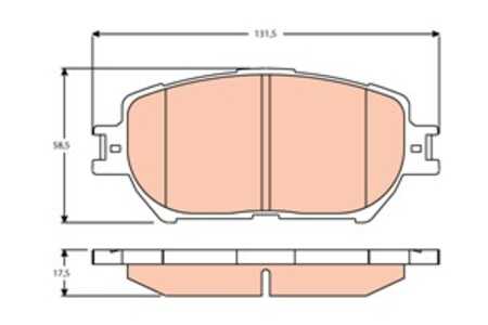 Bromsbeläggsats, Framaxel, toyota camry sedan, 04465-33320, 04465YZZDZ