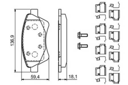 Bromsbeläggsats, Framaxel, renault, 41 06 012 41R, 41 06 087 13R, 77 01 207 184, 77 01 207 672, 77 01 208 122, 77 01 209 444, 7