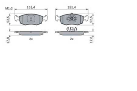 Bromsbeläggsats, Framaxel, fiat strada pick-up, 7087426