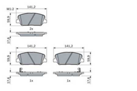 Bromsbeläggsats, Framaxel, hyundai genesis coupé, kia optima, 58101 2MA00, 58101 2TA20, 58101 2TA21, 58101 2TA61, 58101-2MA00, 