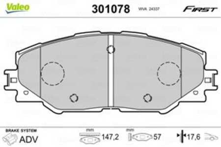 Bromsbeläggsats, Framaxel, toyota auris, auris kombi, matrix, mirai, prius plus, rav 4 iii, rav 4 iv, 04465-02230, 04465-42140,