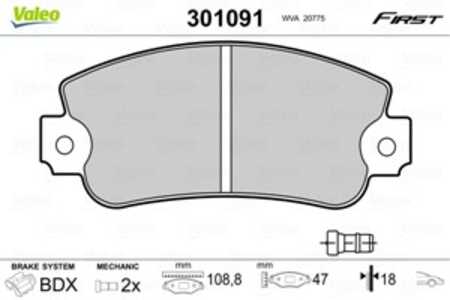 Bromsbeläggsats, Framaxel, abarth,fiat,lancia,seat, 5888575, 5892309, 5892310, 5951660, 5951671, 71748384, 792561, 792589, 7927