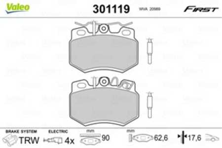 Bromsbeläggsats, Framaxel, peugeot 309 i, 425039, 4250-39, 425082, 4250-82, 425282, 4252-82, 95611498, 95616818, 95647733