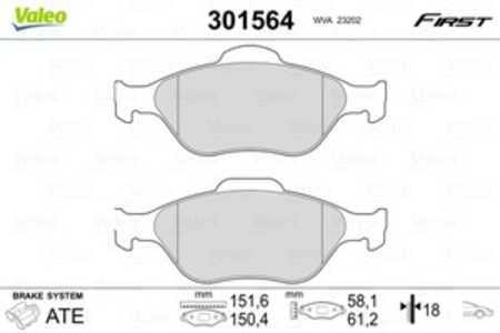 Bromsbeläggsats, Framaxel, ford,mazda, 1101462, 1101464, 1128463, 1145299, 1206064, 1236880, 1355950, 1521328, 1783839, 1911169