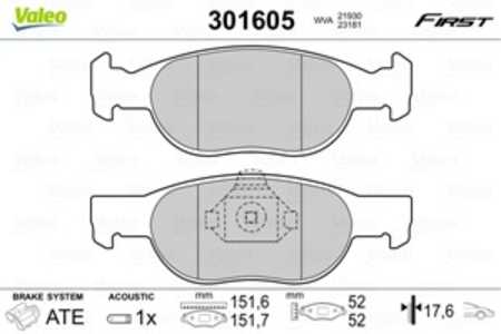 Bromsbeläggsats, Framaxel, fiat punto, punto cabriolet, punto van, lancia y, 77362190, 9947891, 9947934