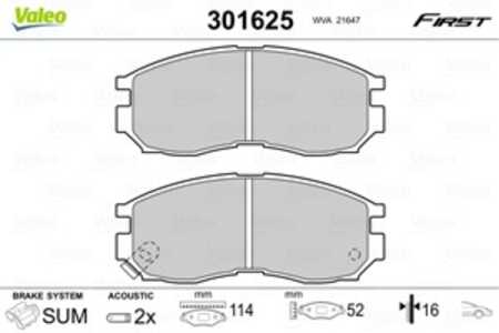 Bromsbeläggsats, Framaxel, hyundai,mitsubishi,proton, 58101M2A01, 58101-M2A01, MB699266, MB858375, MB895072, MR389533, MR389537