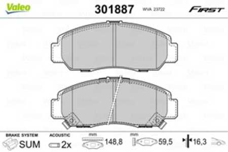 Bromsbeläggsats, Framaxel, honda civic hatchback vii, civic sedan ix, civic sedan viii, fr-v, stream, 06450S6EE50, 45022S6EE50,