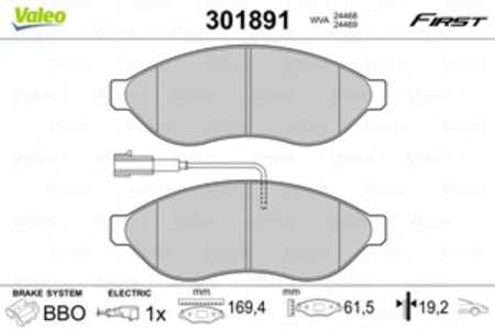 Bromsbeläggsats, Framaxel, citroën,fiat,peugeot, 1607878380, 1607878580, 1623842380, 1623842480, 425355, 4253-55, 425356, 4253-