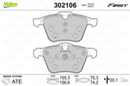 Bromsbeläggsats, Framaxel, ford,volvo, 1405511, 1423389, 1431178, 1916761, 30736322, 30793539, 30793857, 31200229, 31347967, 6G