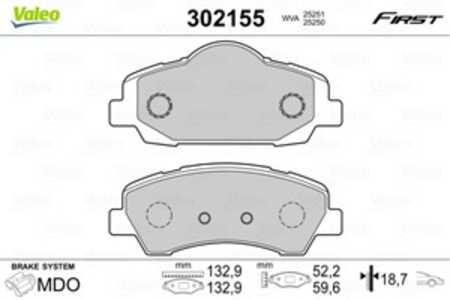 Bromsbeläggsats, Framaxel, citroën c4 cactus, c-elysee, peugeot 301, 308 ii, 308 skåp/halvkombi, 308 sw ii, 308 sw skåp / kombi