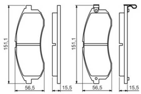 Bromsbeläggsats, Framaxel, mitsubishi l200, DBP511126, MN102622, MN105622, MR977365