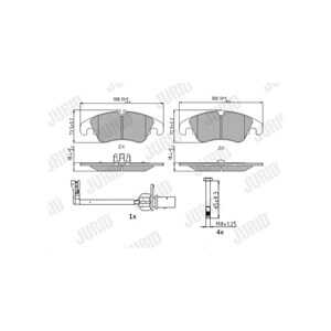 Bromsbeläggsats, Framaxel, audi, 4G0698151, 4G0698151AA, 4G0698151D, 4G0698151L, 8K0 698 151 B, 8K0 698 151 D, 8K0 698 151 E, 8