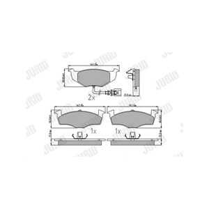 Bromsbeläggsats, Framaxel, skoda,vw, 6Q0698151B