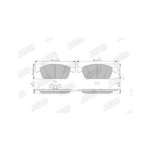 Bromsbeläggsats, Framaxel, ford, 1753844, 1775091, 2005900, 2454096, 3M512K021AA, 3M5J2K021A1A, 5181461, 8V412K021AA, BV612K021