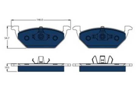 Bromsbeläggsats, Framaxel, seat mii, skoda e-citigo, vw load up, up!, 5C0 698 151 A