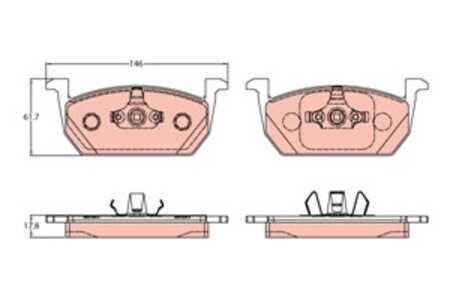 Bromsbeläggsats, Framaxel, audi,seat,skoda,vw, 2Q0 698 151 B, 2Q0 698 151 E, 5Q0 698 151 E