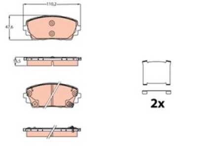 Bromsbeläggsats, Framaxel, kia picanto ii, 58101-1YA35, 58101-1YA45