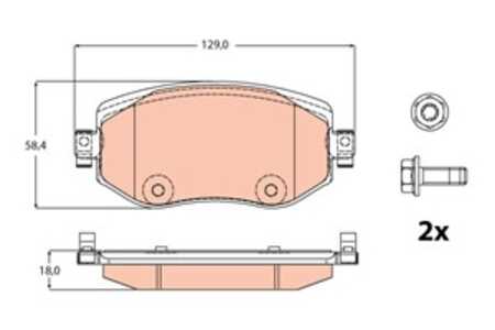 Bromsbeläggsats, Framaxel, renault megane grandtour iv, megane halvkombi iv, megane sedan iv, 41 06 034 07R