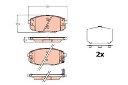 Bromsbeläggsats, Framaxel, hyundai creta, kona, kona skåp/suv, 58101-J9A50, 58101-J9A60, 58101-M0A00, 58101-M0A10, 58302-J9A50