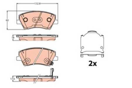 Bromsbeläggsats, Framaxel, hyundai elantra sedan vi, ioniq, kia niro, niro van, 58101-F2A00, 58101-G2A10, 58302-G2A40