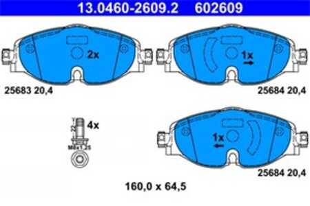 Bromsbeläggsats, Framaxel, audi,skoda,vw, 2K5 698 151 A, 2K5 698 151 B, 2K5 698 151, 2Q0 698 151 F, 5Q0 698 151 M