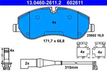 Bromsbeläggsats, Framaxel, ford, 1763915, 1842632, 2361234, BK21-2K021-AA, BK21-2K021-AB, KTJK21-2K021-GA