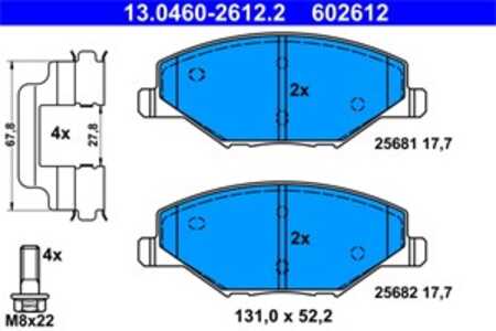 Bromsbeläggsats, Framaxel, skoda fabia ii, fabia combi ii, 6RU 698 151 A, 6RU 698 151