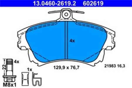 Bromsbeläggsats, Framaxel, mitsubishi colt vi, colt czc cabriolet vi, smart forfour, 454 421 00 10, 4605A658, MR955351