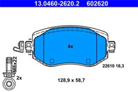 Bromsbeläggsats, Framaxel, renault megane grandtour iv, megane halvkombi iv, megane sedan iv, 41 06 034 07R