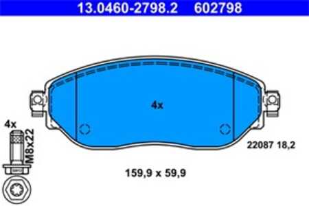 Bromsbeläggsats, Framaxel, fiat,nissan,opel,renault,vauxhall, 41 06 010 73R, 41 06 086 38R, 41060-00Q1H, 44 23 332, 6000620046,