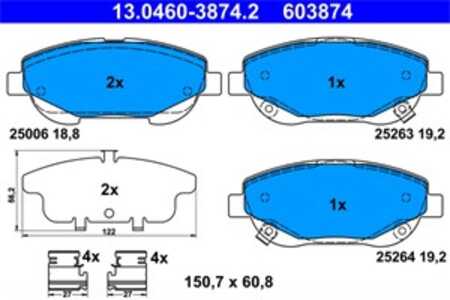 Bromsbeläggsats, Framaxel, toyota avensis kombi, avensis sedan, verso, verso van, 04465-05300